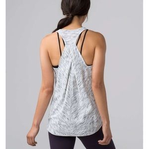 Lululemon Essential Workout Tank - Tiger Space Dye Black White (Grey Heathered)